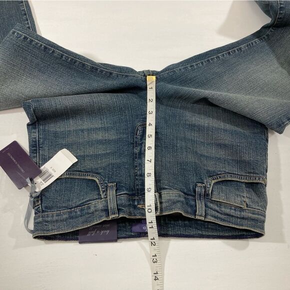 NYDJ Marilyn Jeans Size 6 Blue Denim Straight Leg Mid Rise Distressed #7017U - Picture 10 of 12